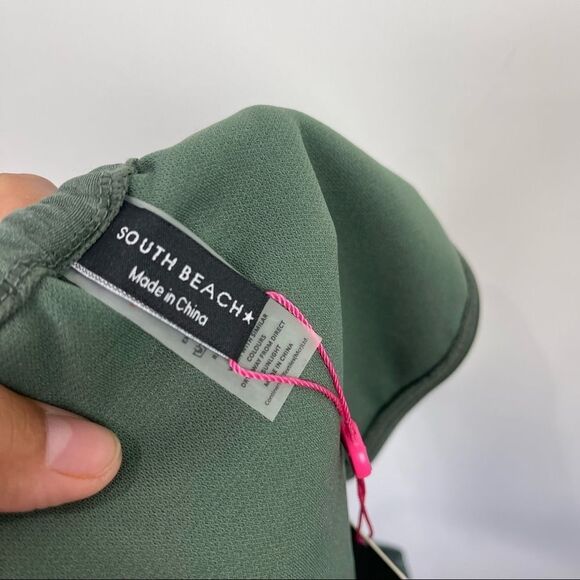 NEW ASOS South Beach Tie Up String Bikini Bottoms Green Women's Size 10 US - Picture 6 of 7